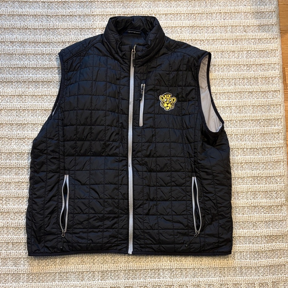 Cutter & Buck Black Quilted Vest with Mizzou Logo